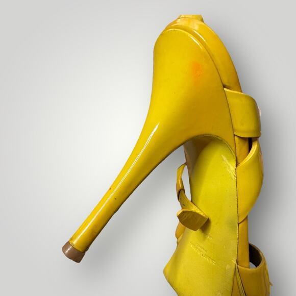 YSL, SAINT LAURENT TRIBUTE LEATHER PLATFORM HEEL SANDALS  Size 42 - Picture 5 of 16